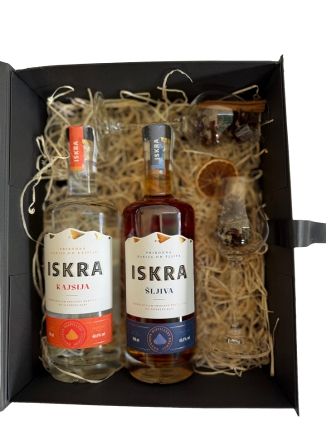 Fotografija Dve Iskra rakije po izboru + 2 čaše
